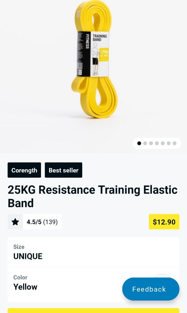 Decathlon yellow resistance best sale band