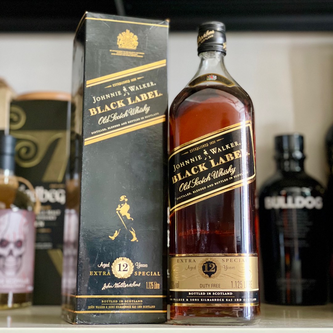 1.125L Black Label Johnnie Walker Whisky Rare w box 1125ml, Food
