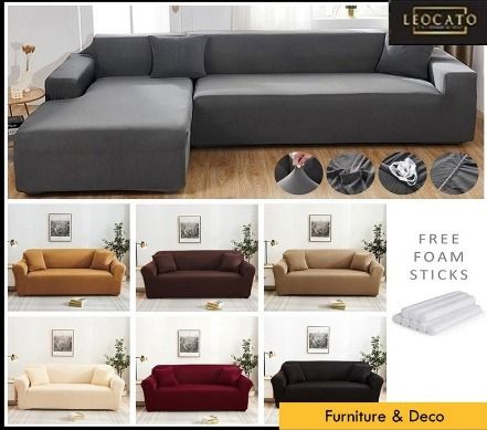 1,2,3,4 Seater Plain Sofa Cover Cushion Pillow Covers AT1944