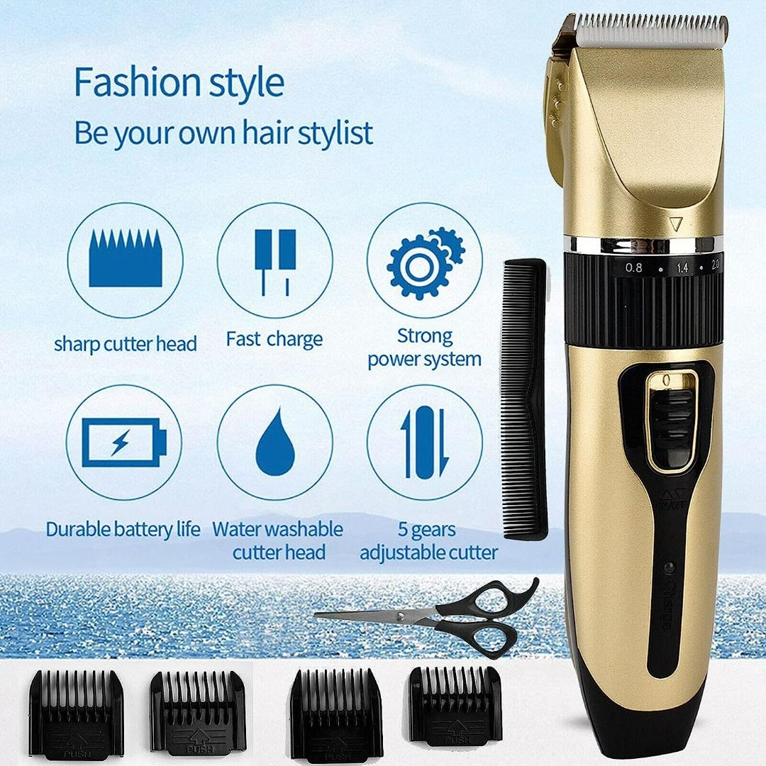 2235) CORDLESS HAIR CLIPPER, MEN'S HAIR CLIPPERS, HEAD SHAVER, CLIPPERS FOR  HOME USE, HOME HAIRCUTTING, CLIPPERS FOR MEN, EASY TO USE, HAIRCUT KIT PROFESSIONAL  HAIR CLIPPERS FOR MEN WITH GUIDE COMBS,