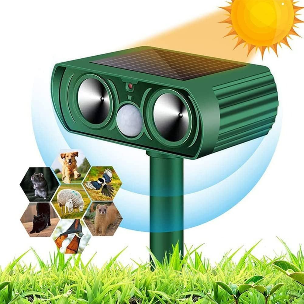 3410) SOLAR CAT REPELLENT ULTRASONIC REPELLER, CAT SCARER ANIMAL ...