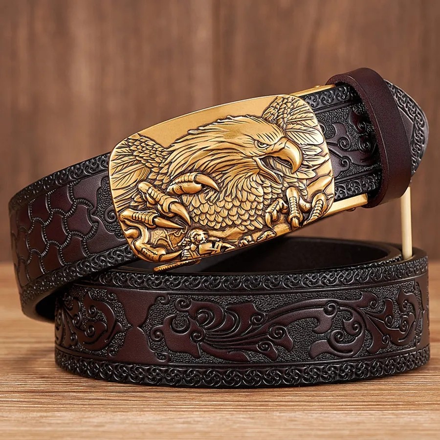 1pc Men's Pu Leather Automatic Buckle Belt, Suitable For Casual