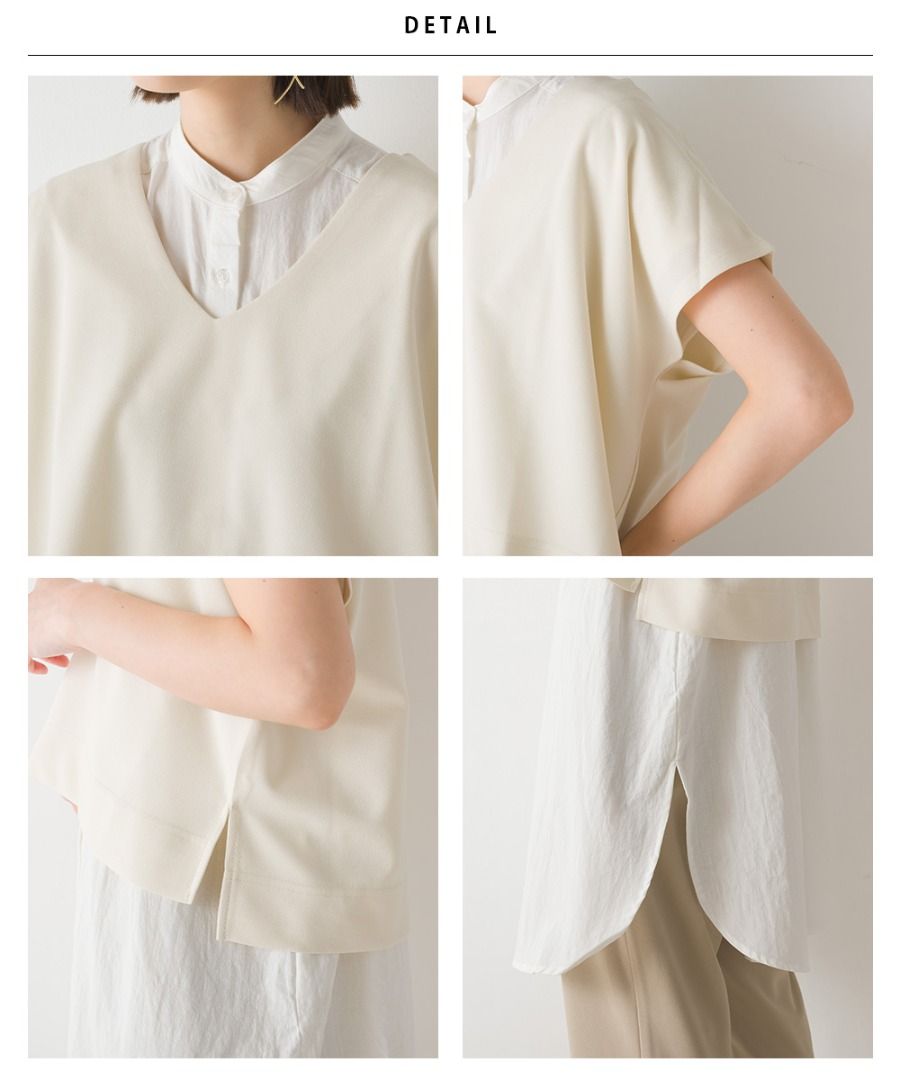 預購日本品牌Omnes Layered Shirt Set French Sleeve Dress 3colour