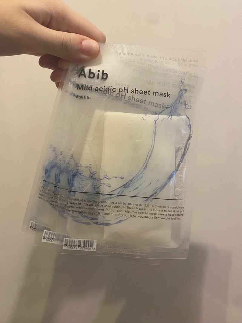 ABIB mild acidic pH sheet mask aqua fit, Beauty & Personal Care, Face
