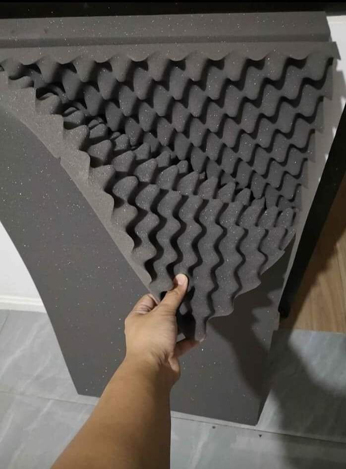 ACOUSTIC FOAM FOR STUDIO (Category: Construction Tools & Equipment) located in Marikina City. Submitted by christine_km8enterprises (Listing ID 1241760722, Image 2). Description: ACOUSTIC FOAM (Best for Acoustic treatments ) 📌 Studios 📌 Home theaters 📌 Hearing booths 📌 Bars 📌 Classrooms ⚡Density 18/24 /35 ⚡Fire Retardant ⚡Nrc 0.6 ⚡Gray/Black colors available (other color upon request) Designs Available : EGG CRATE SURFACE WEDGE SURFACE PYRAM