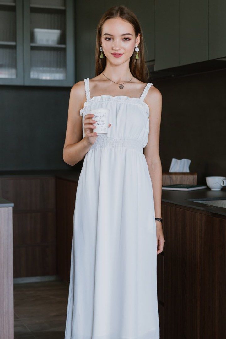 Elasticated waist midi top dress