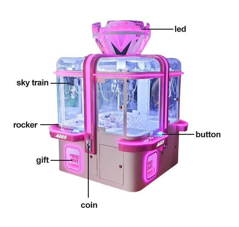 Amusement Park Coin Operated 4-player Rubik's Cube Crane Machine Claw ...