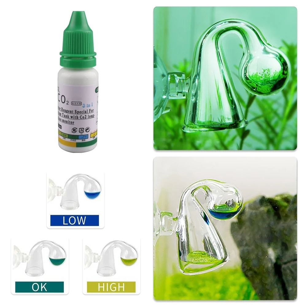 Aquarium CO2 Indicator DIY Fish Tank Glass Liquid Tester Monitor Plants ...