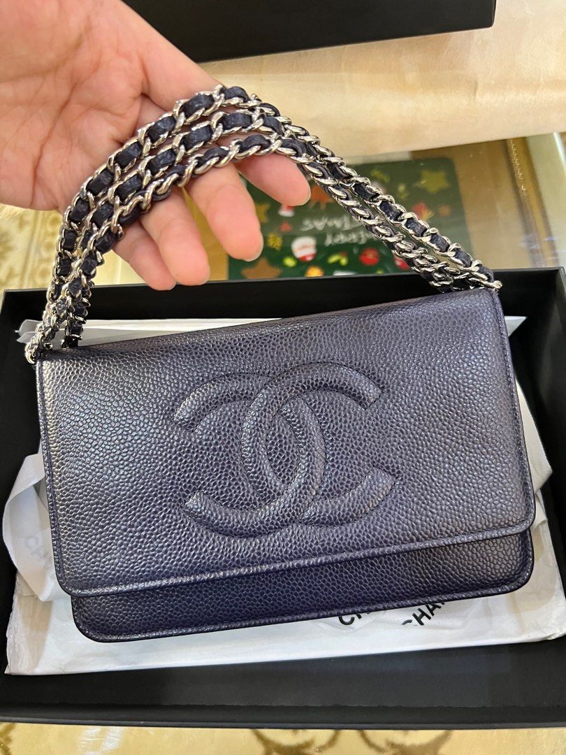 AUTHENTIC Chanel Caviar Timeless Wallet On Chain (Blue Navy), Luxury, Bags  & Wallets on Carousell
