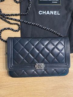 Authentic Chanel Crossbody bag Lambskin leather