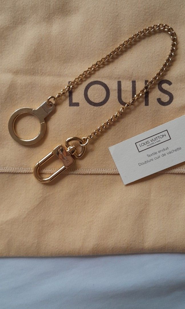 LOUIS VUITTON Used Key Chain Holder Gold Vintage Authentic Extender