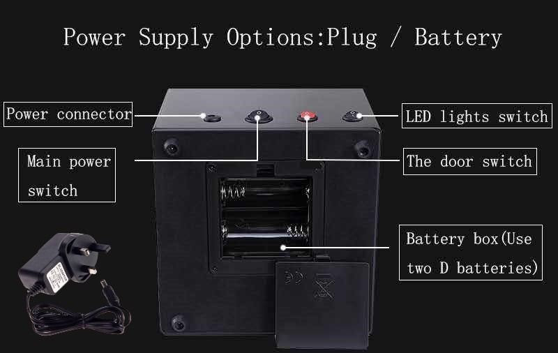 Automatic Watch Winder Box Piano Black With Black Velvet Lining 2