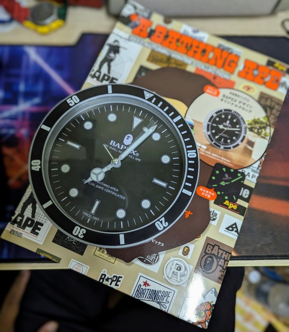 Bapex A Bathing Ape Wall Clock 2022 Winter Collection, Men's