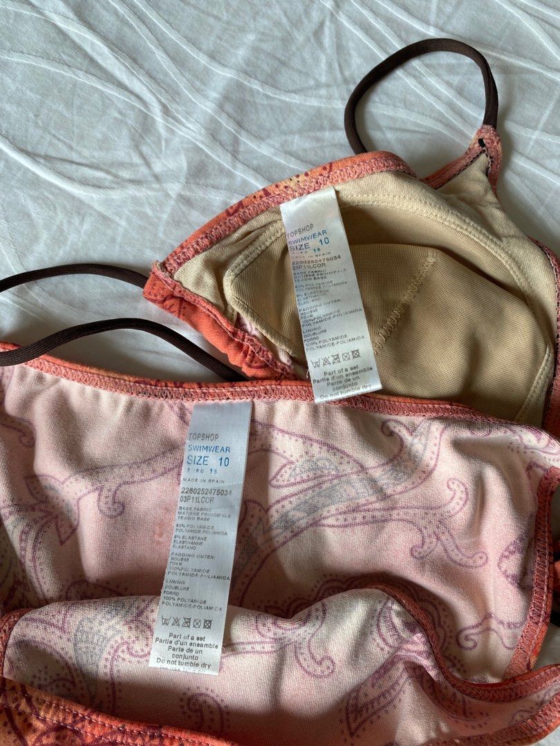 Bikini Topshop (Category: Bikinis & Swimsuits) located in Quezon City. Submitted by inxshop (Listing ID 1241814721, Image 3). Description: Size 10, will fit XS to M petite frames String is dark brown color .