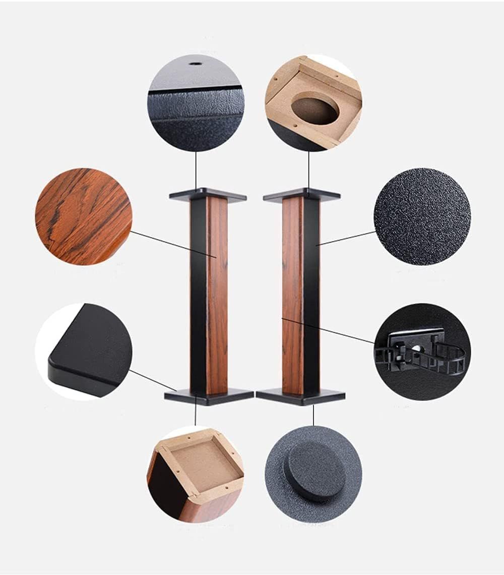 bimiti Speaker Stands Wood Grain Universal Floor Speaker Stands 24 Inch