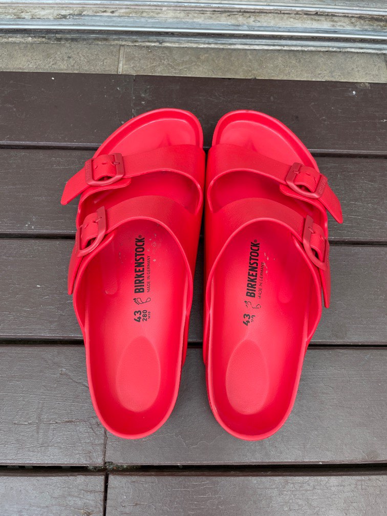 Red sale rubber birkenstocks