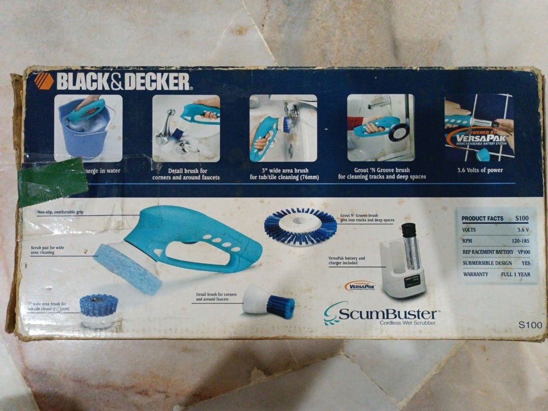 BLACK+DECKER Scumbuster Pro Rechargeable Powered Scrubber with