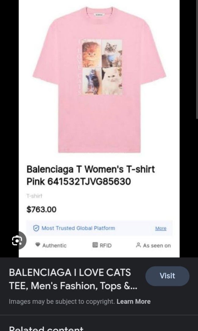 Buy Balenciaga I Love Cats Tshirt  Pink At 30 Off  Editorialist