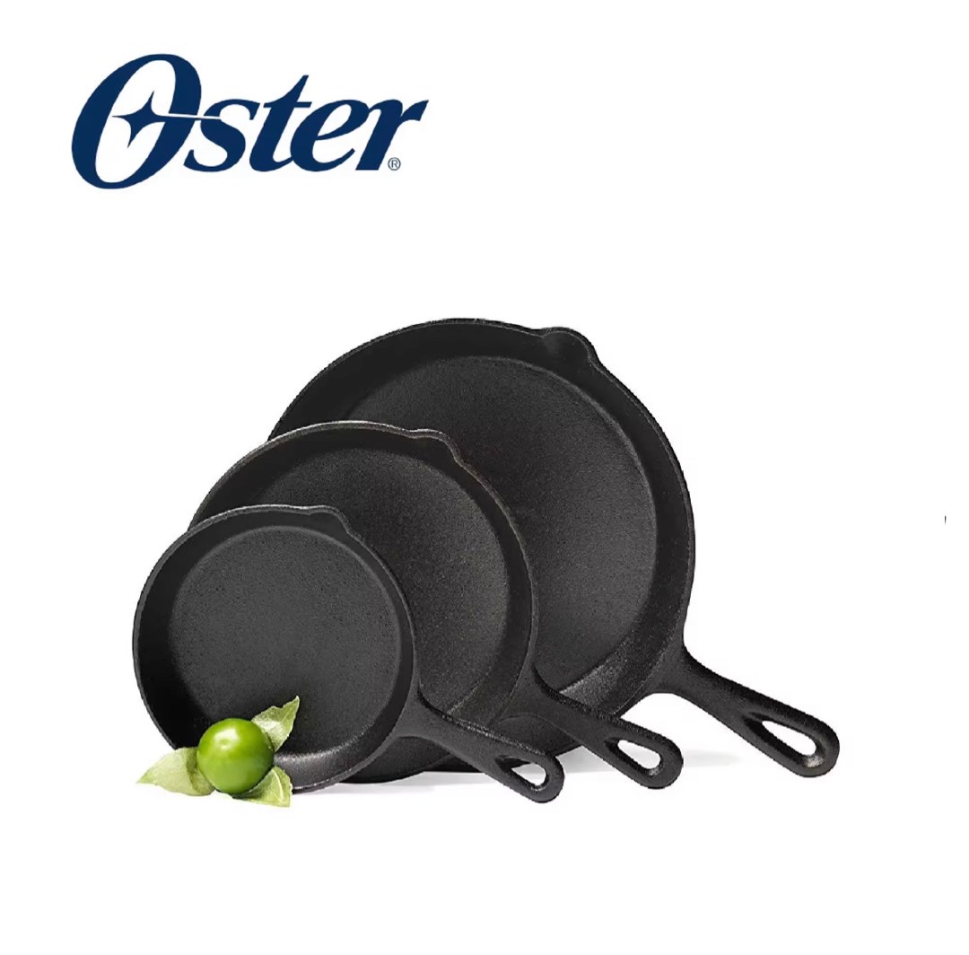 Brand New Oster Cast Iron Frying Pan, Furniture & Home Living
