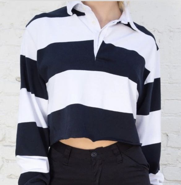 brandy melville crop rugby polo Women s Fashion Tops Longsleeves on Carousell