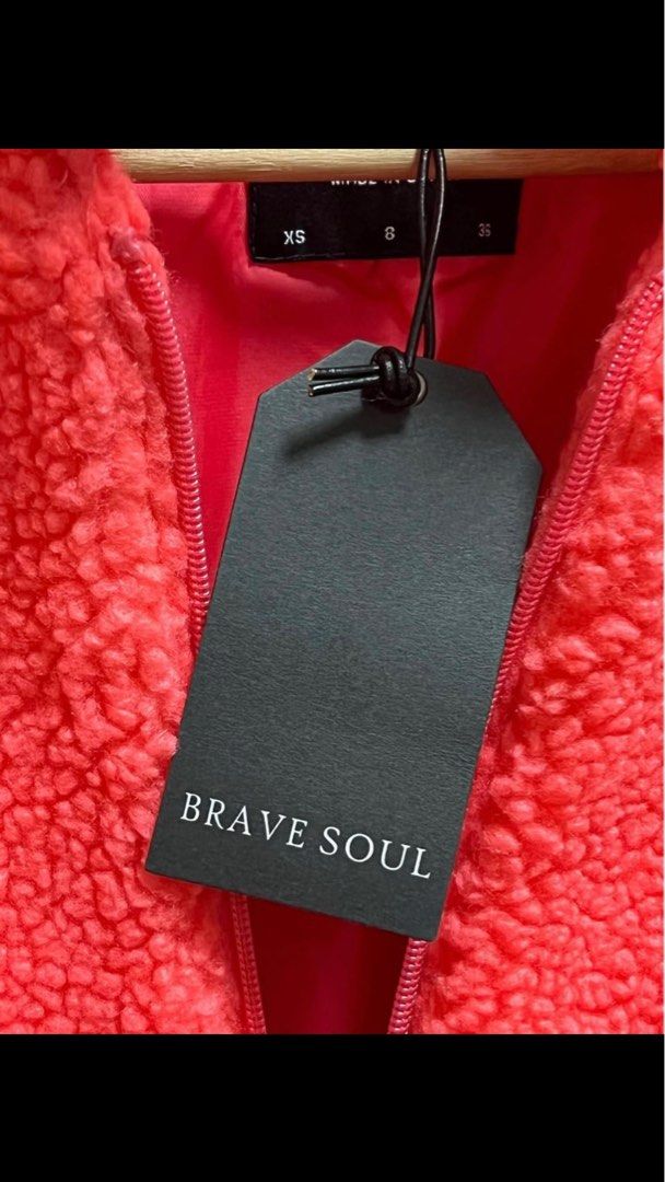 BRAVE SOUL Neon Borg Jacket 45 Women s Fashion Coats Jackets and Outerwear on Carousell