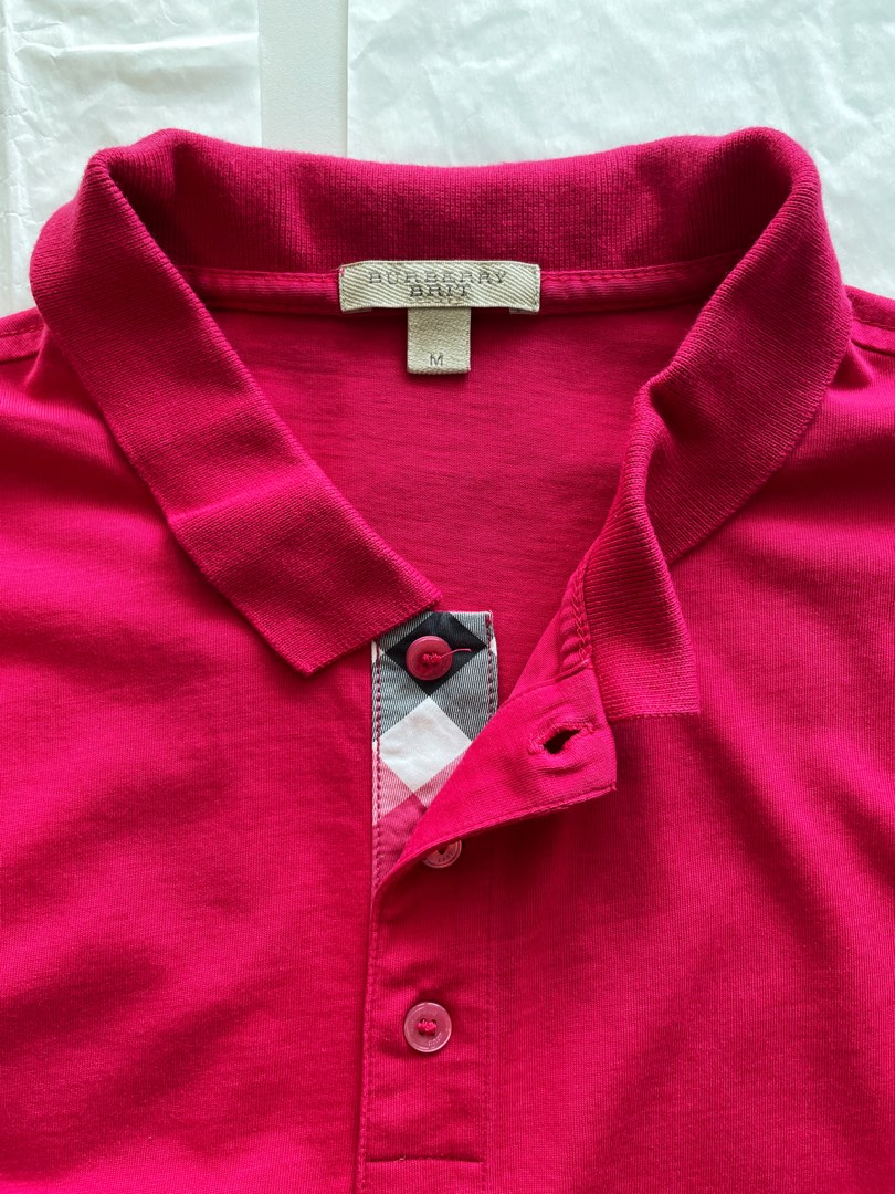 Burgundy burberry polo shirt hot sale