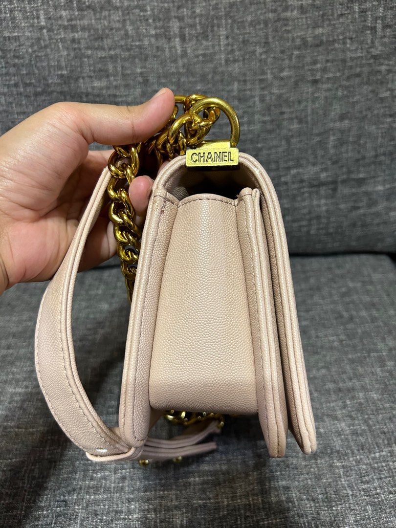 CHANEL Le Boy Light Pink Caviar Bag (Category: Luxury Bags & Wallets) located in Malolos. Submitted by theroyalrunwayph (Listing ID 1241803829, Image 3). Description: Never used, just stored Received as a gift, no inclusions 10” x 6” x 3” Not guaranteed, but very pretty!.