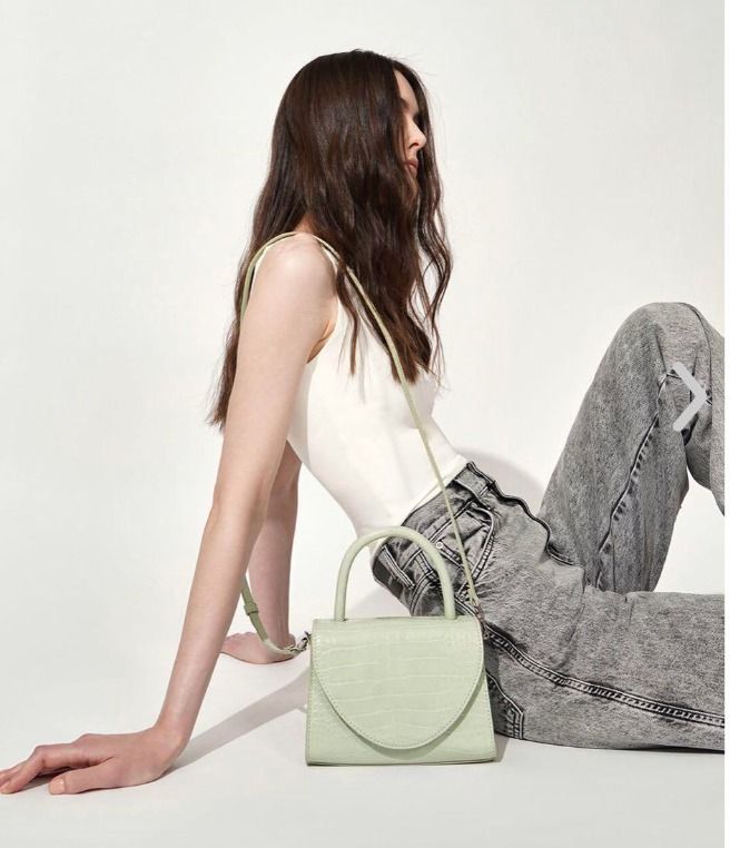 Charles and keith hotsell structured top handle bag