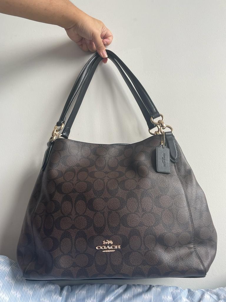 Coach Hallie Shoulder Signature Canvas