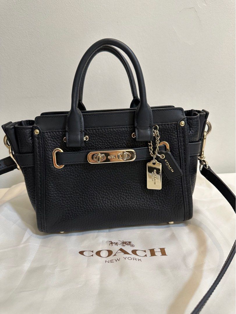 COACH Swagger 20 Handbag 36235 Leather Black 2WAY Women s Fashion Bags Wallets Cross body Bags on Carousell