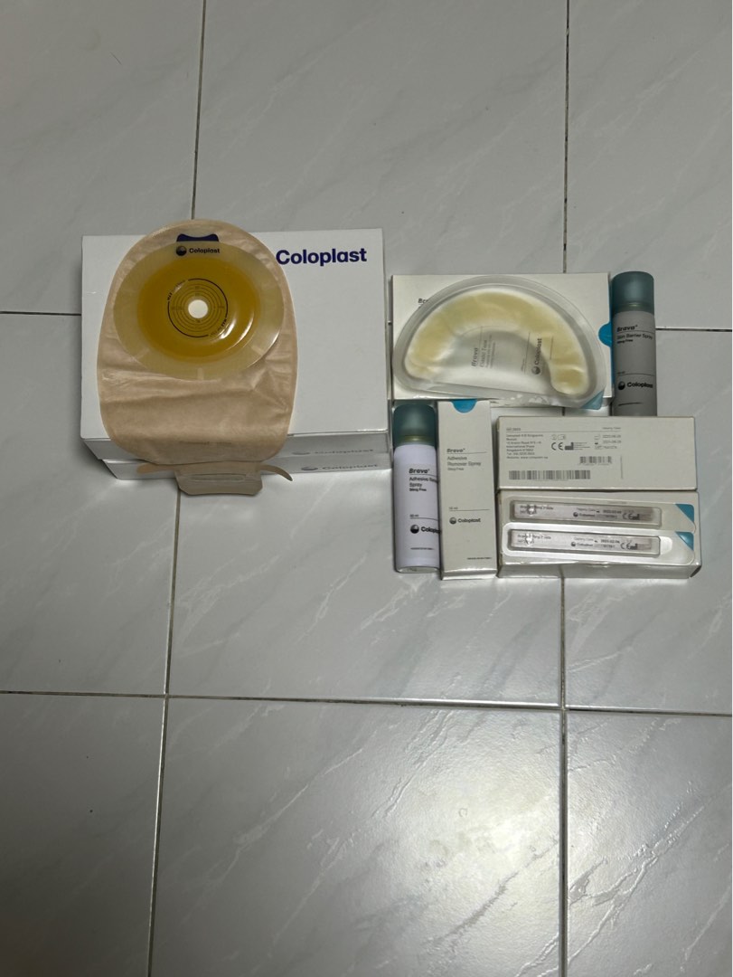 Coloplast stoma bag spray tape strip paste, Health & Nutrition, Medical