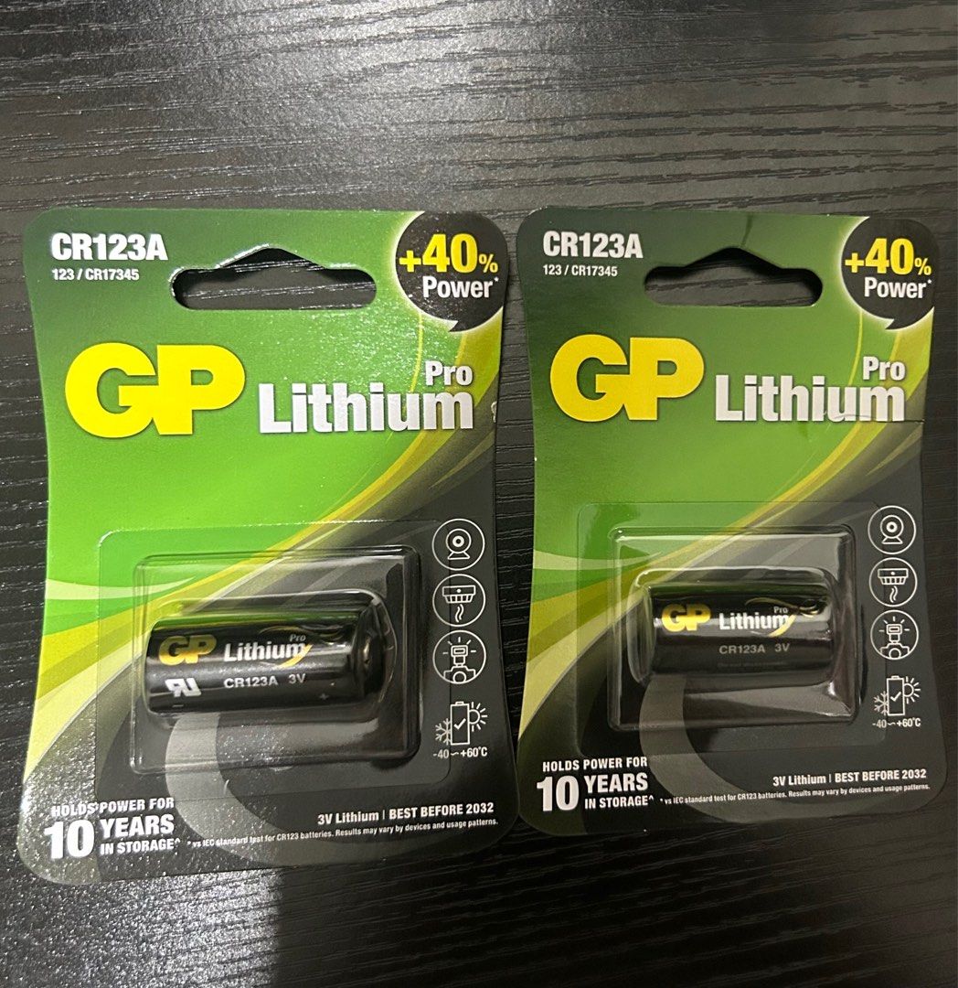 CR123A batteries (Lithium Pro 3V), Photography, Photography Accessories