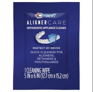 Crest Aligner Care Cleaning Wipes for Aligners, Retainers, Mouth Guards, 30Ct