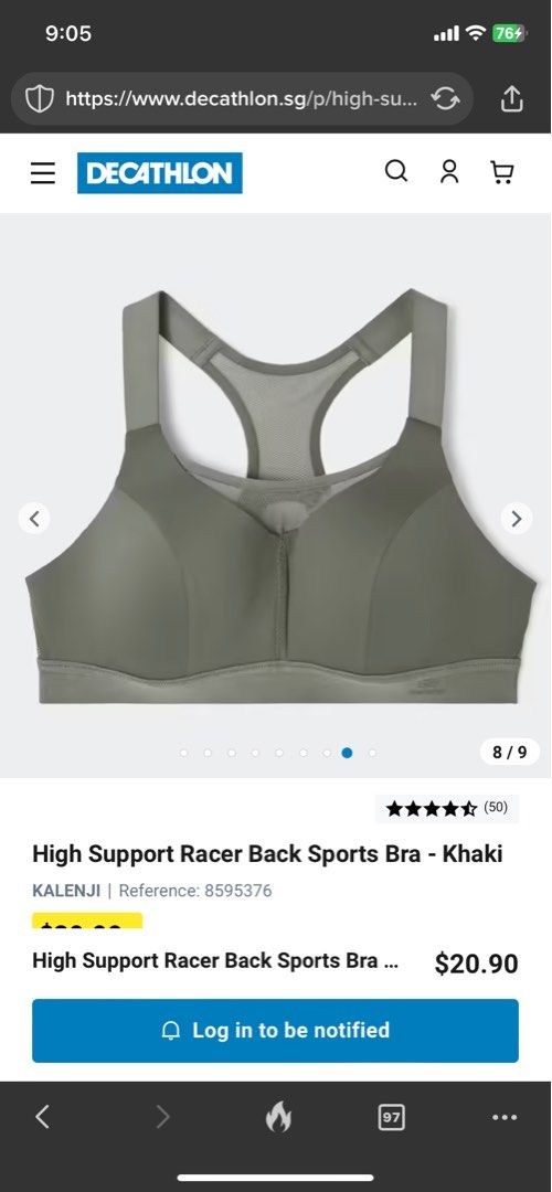 Decathlon sports bra size guide online