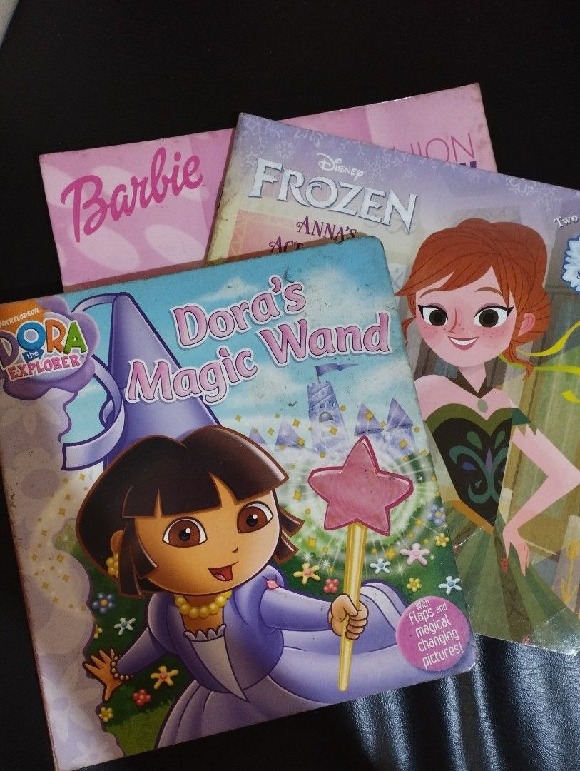 Dora, frozen and barbie (Category: Children's Books) located in Quezon City. Submitted by cold_chain (Listing ID 1241769662, Image 1). Description: take all for 100 note: Dora - hard bound book.