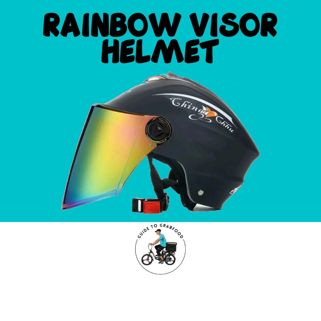 Ebike Helmet Rainbow Visor Half Helmet, Sports Equipment, Bicycles