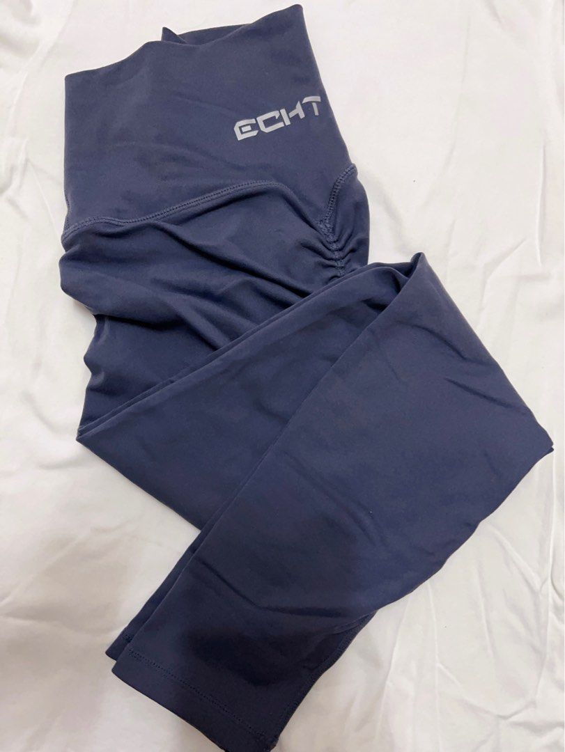 Echt Force Scrunch Leggings - Blue Steel 瑜伽褲, 女裝, 運動服裝- Carousell
