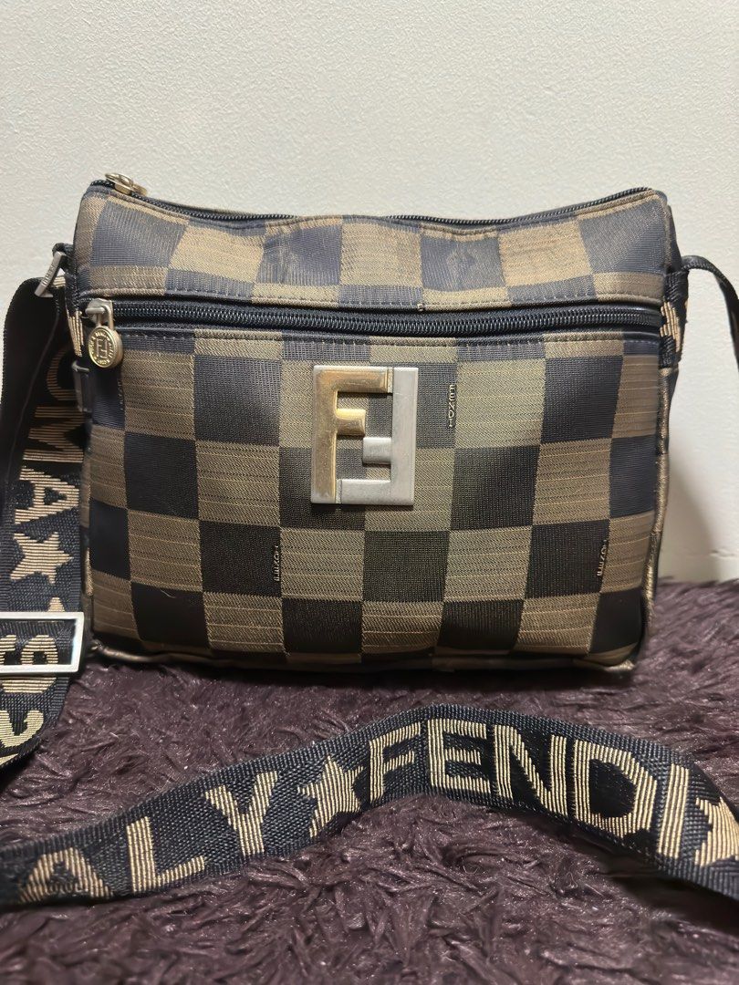 Fendi Checkered Logo Shoulderbag Luxury Bags Wallets on Carousell