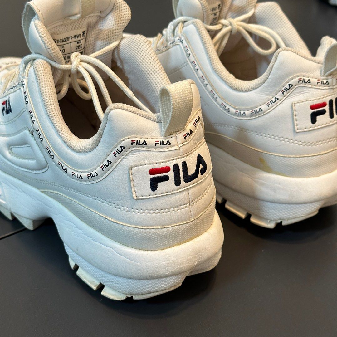 FILA Disruptor II White Tapey Tape Shoes Size US10 UK9 EU44.5 FS1HTA3091X WWT