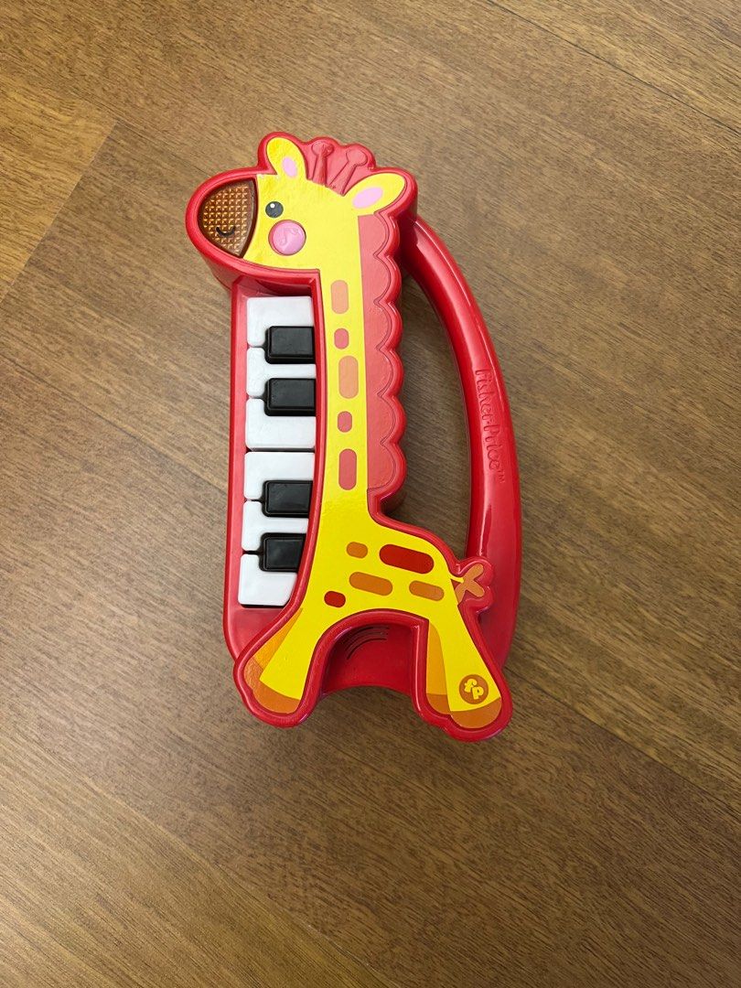 Fisher Price My First Real Piano Toy Musical Giraffe Carry Handle Lights Up