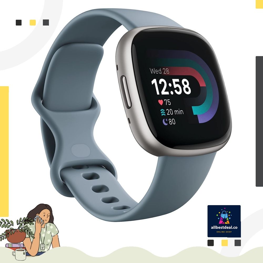 Fitbit Versa 4 Waterfall Blue/Platinum (FB523SRAG-FRCJK 