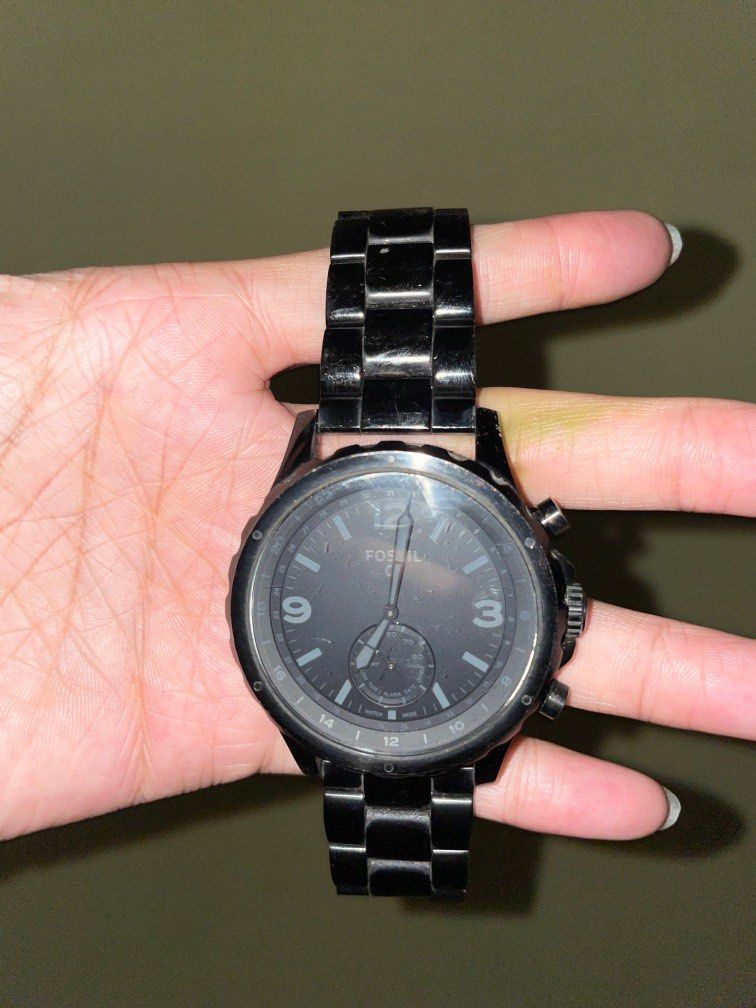Hybrid smartwatch nate hotsell black stainless steel