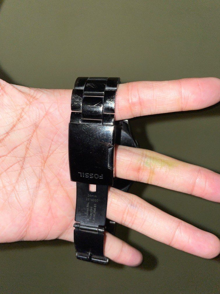 Fossil q nate black store stainless steel hybrid smartwatch