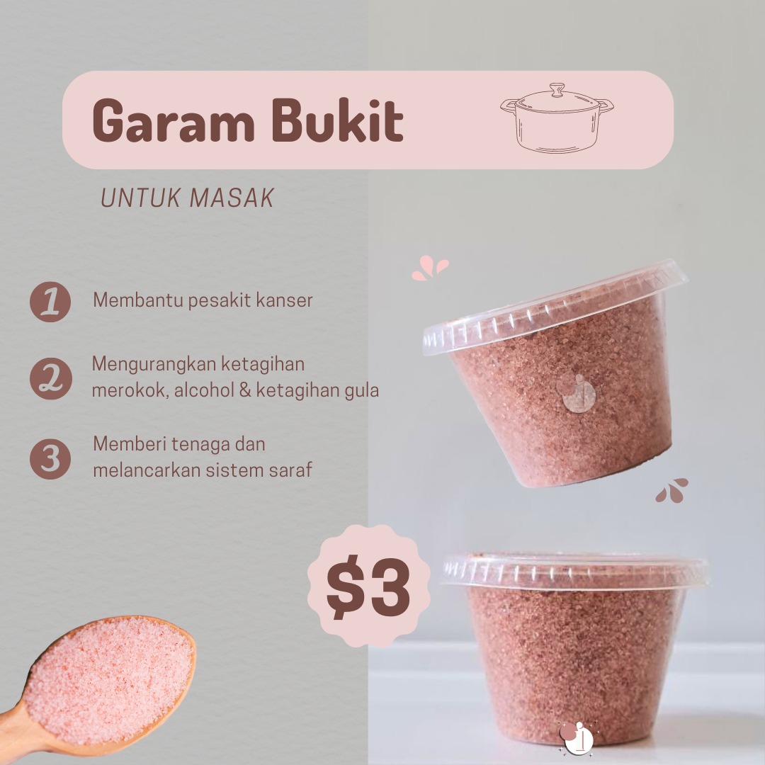 Garam Bukit Untuk Masak, Food & Drinks, Spice & Seasoning on Carousell