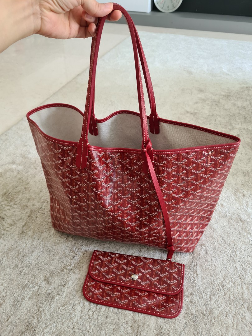 Goyard, Bags, Authentic Red Goyard Belvedere Bag Mm Large Size
