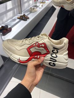 White Gucci Rhyton NY Yankees Shoe