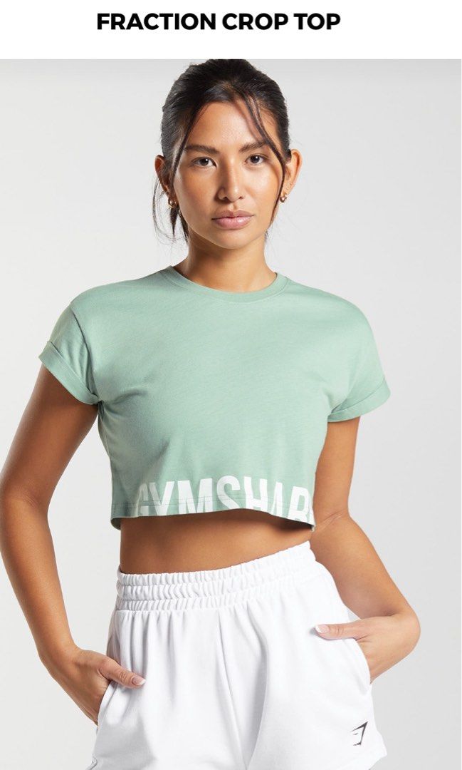 Gymshark fraction top tee cropped, Women's Fashion, Activewear on Carousell