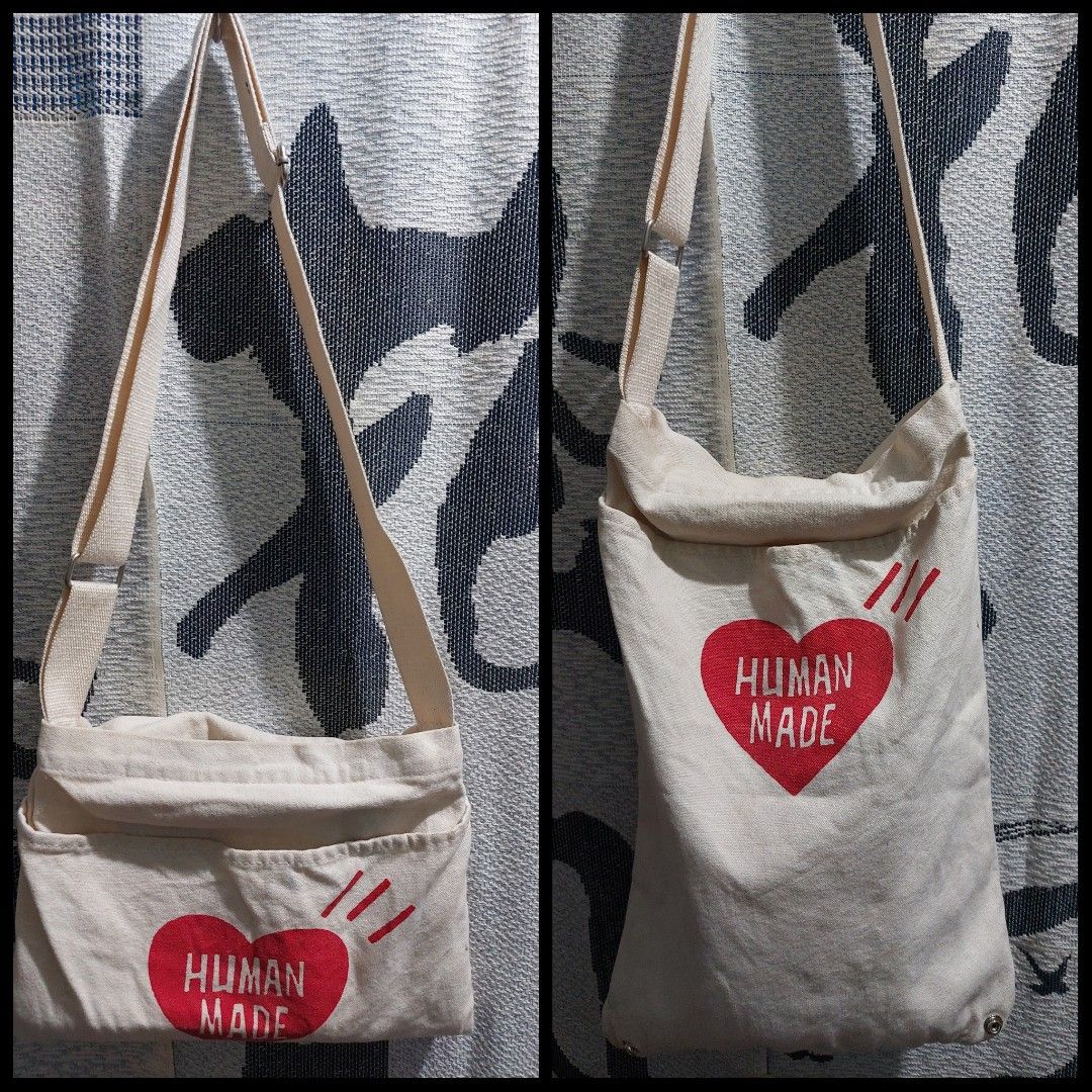 Human Made Crossbody Bag (Category: Sling Bags) located in Muntinlupa City. Submitted by sakurambo_des (Listing ID 1241894348, Image 1). Description: Strmcwby❤️ Human Made Crossbody bag Ecru canvas Unisex Lightly used With minimal washable stain 680 only.