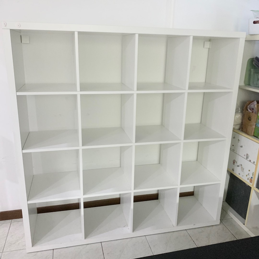 IKEA 16 slots shelf white, Furniture & Home Living, Furniture, Shelves