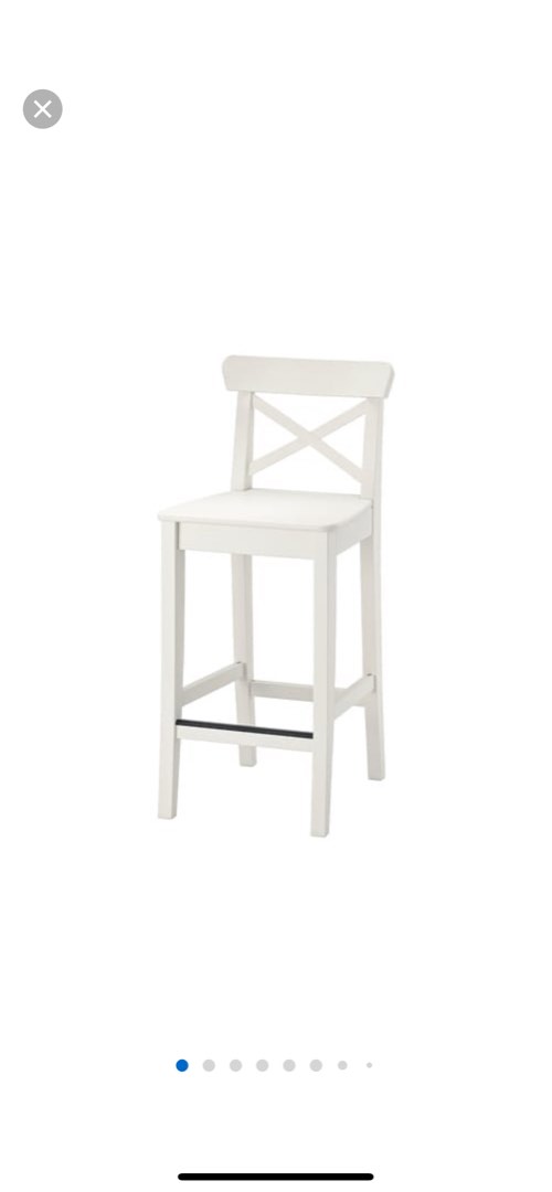 Ikea Ingolf bar stool with backrest, Furniture & Home Living, Furniture